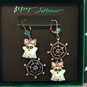 Betsy’s Johnson ghost with bow  and spiderweb earrings